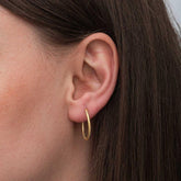 Silver Gold Pencil Hoop Women's Earring